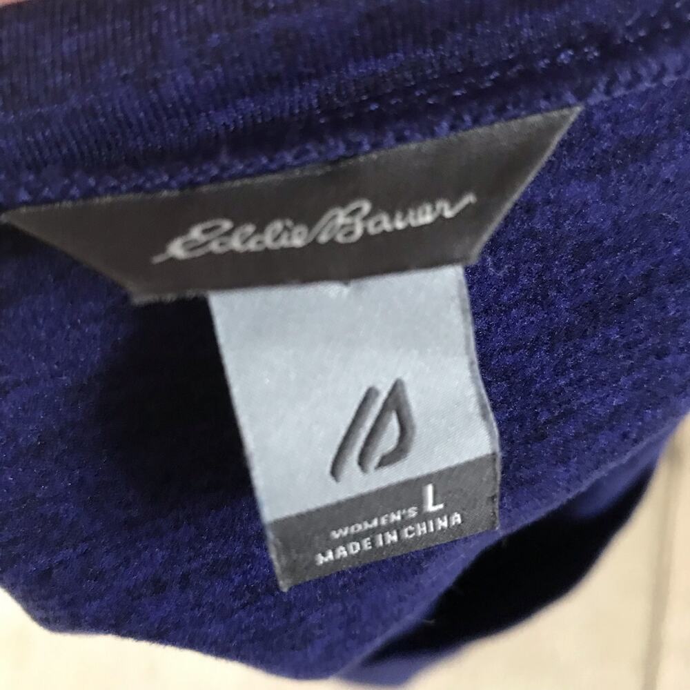 Eddie Bauer Blue Long Sleeve Polyester Shirt with Thumbholes Women's Size Large - Picture 6 of 7
